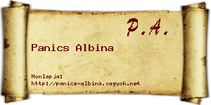 Panics Albina névjegykártya